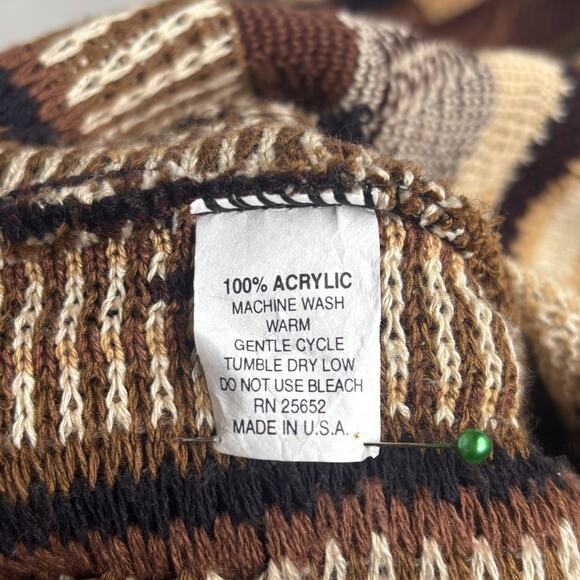 VINTAGE ABSTRACT PATTERN KNITTED PULLOVER SWEATER COOGIE STYLE MEN SIZE X - Picture 7 of 11